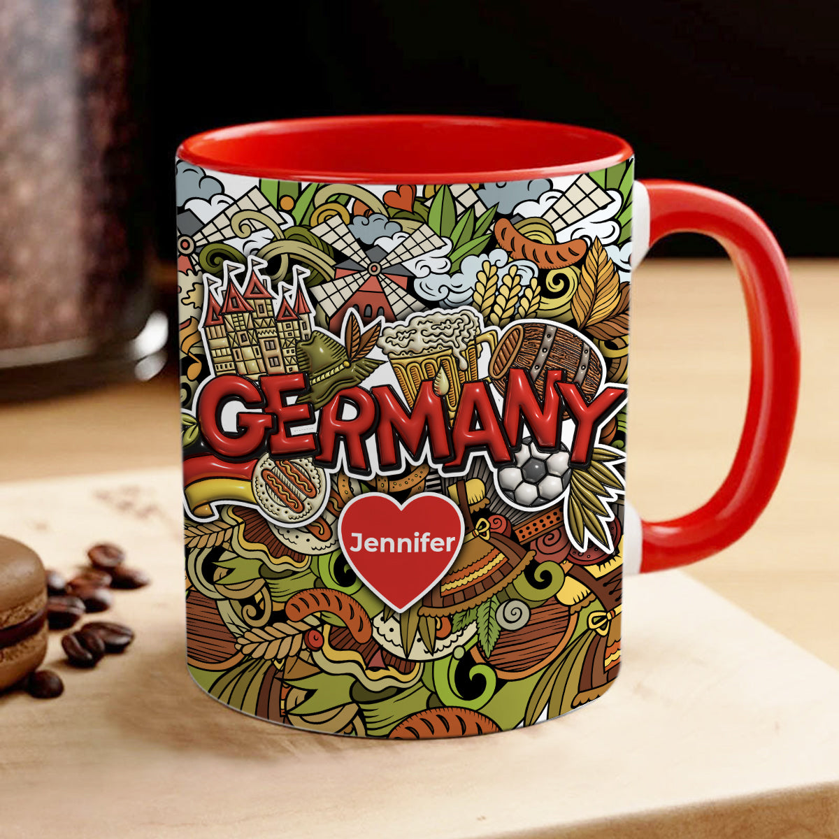 Custom Germany Accent Mug With Mixed Symbols