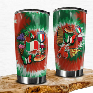 Italy Personalized Tumbler With Symbols Tie Dye