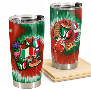 Italy Personalized Tumbler With Symbols Tie Dye