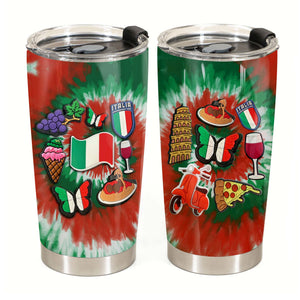 Italy Personalized Tumbler With Symbols Tie Dye