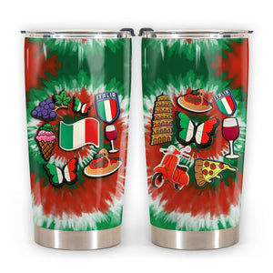 Italy Personalized Tumbler With Symbols Tie Dye