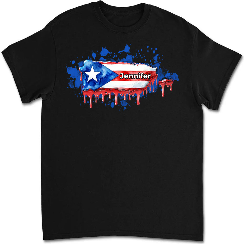 Custom Puerto Rico Map Colorful T-shirt