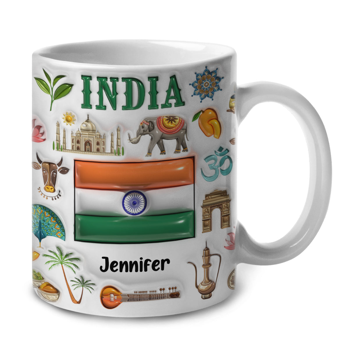 Custom India Coffee Mug Cup With Your Name