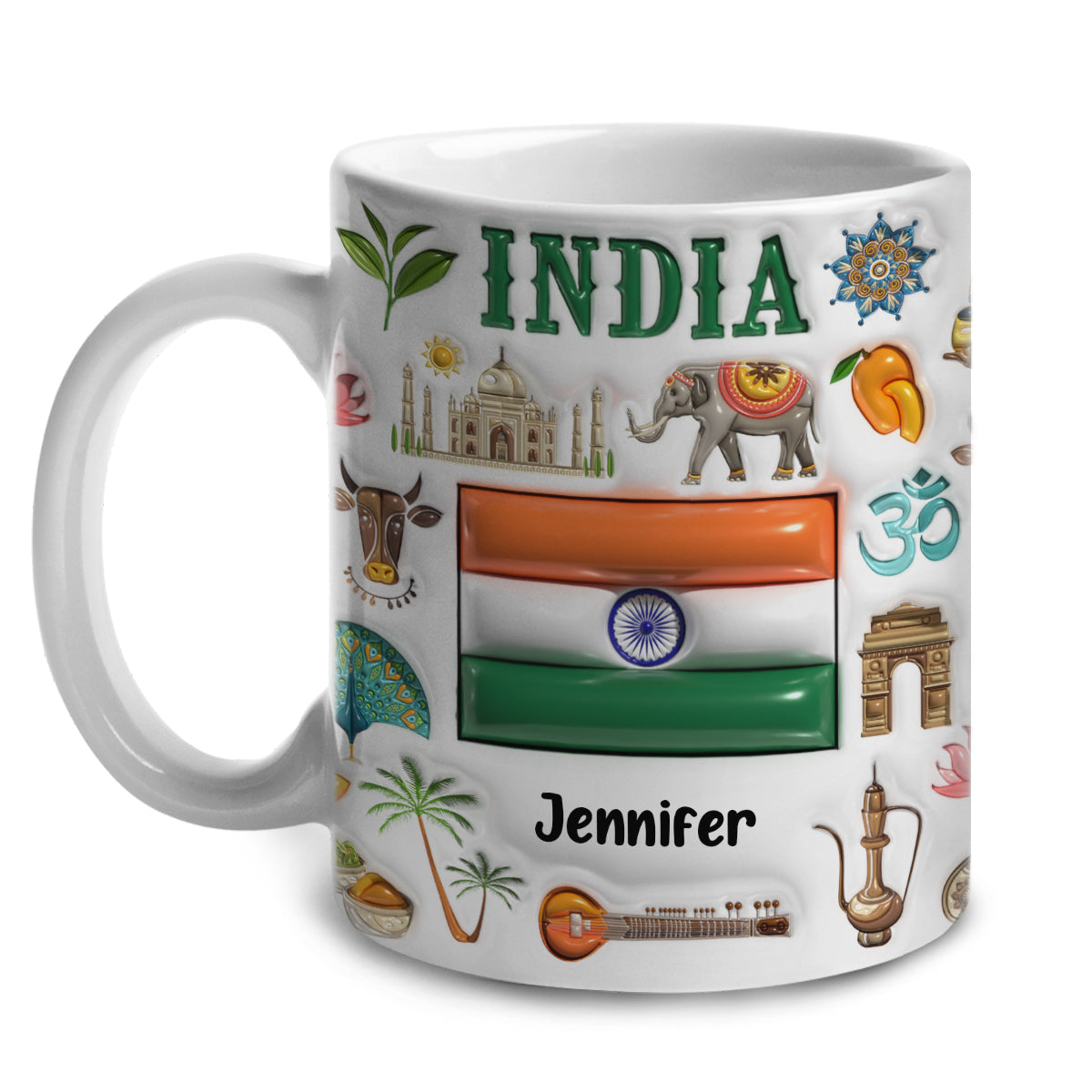 Custom India Coffee Mug Cup With Your Name