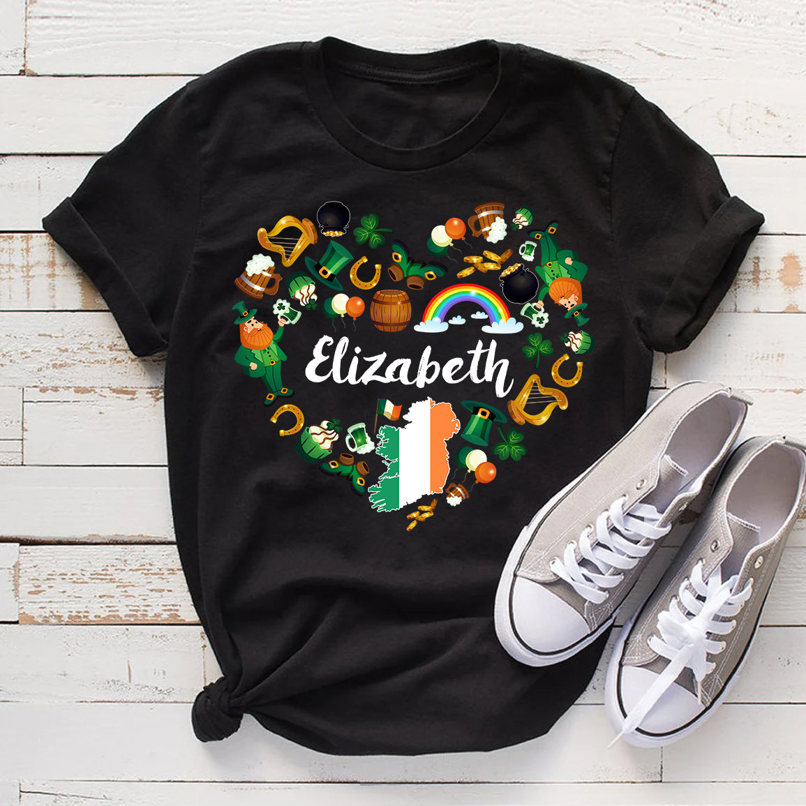 Custom Ireland Heart T-shirt With Your Name