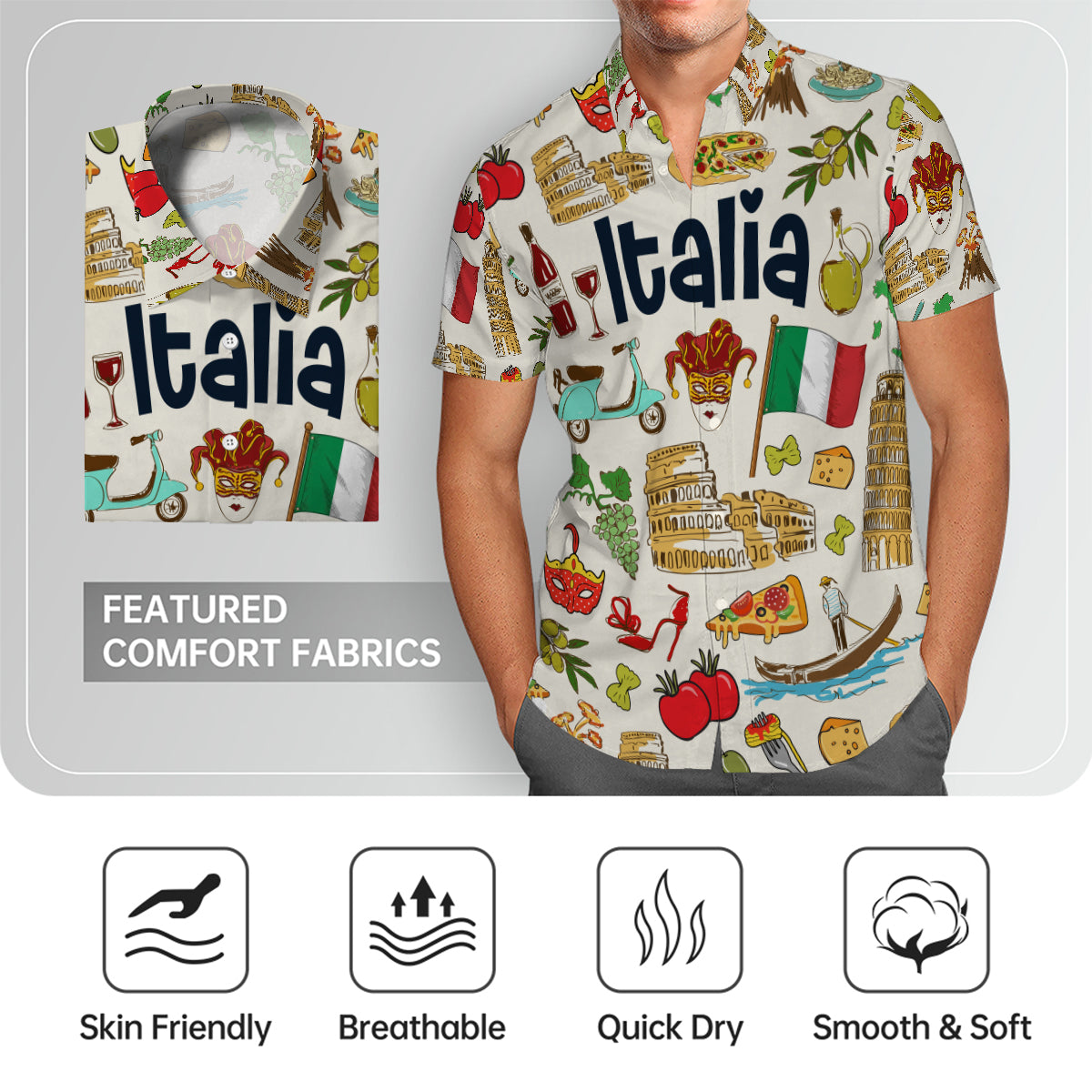 Italy Italia Hawaiian Shirt For Vacation And Travel Lovers