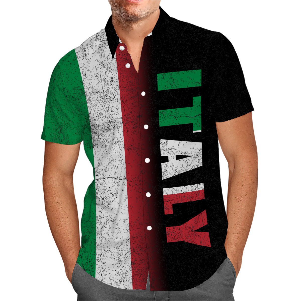 Italy Hawaiian Shirt With A Half Flag