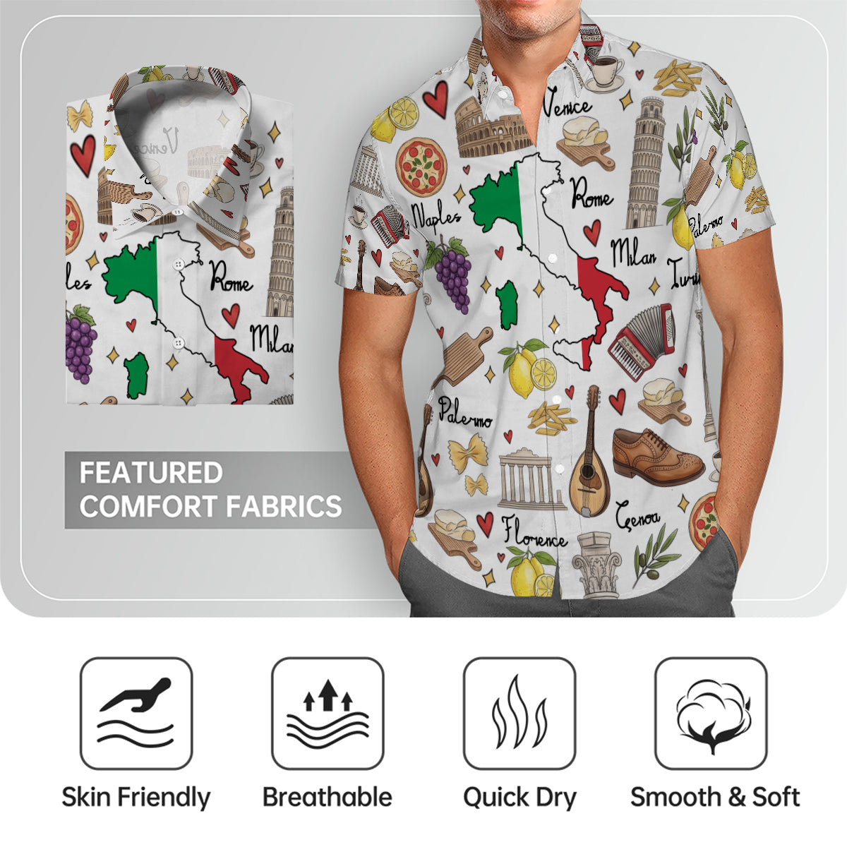 Italy Hawaiian Shirt For Vacation And Travel Lovers