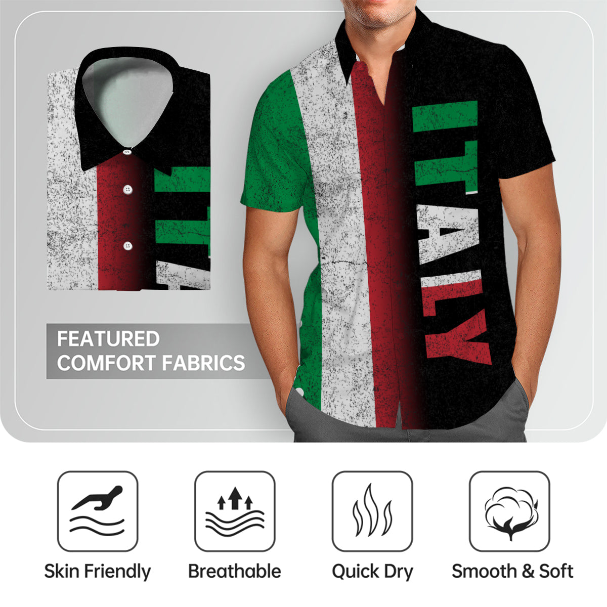 Italy Hawaiian Shirt With A Half Flag