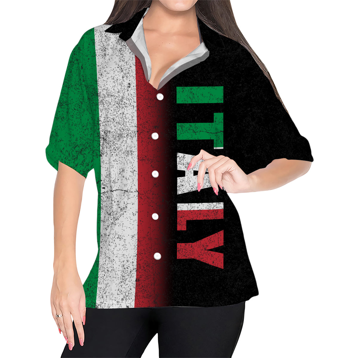 Italy Hawaiian Shirt With A Half Flag