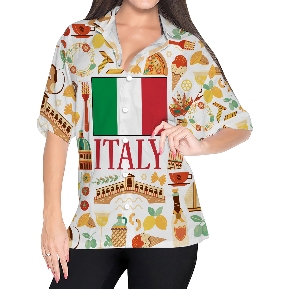 Italy Hawaiian Shirt With Italy Flag In Center