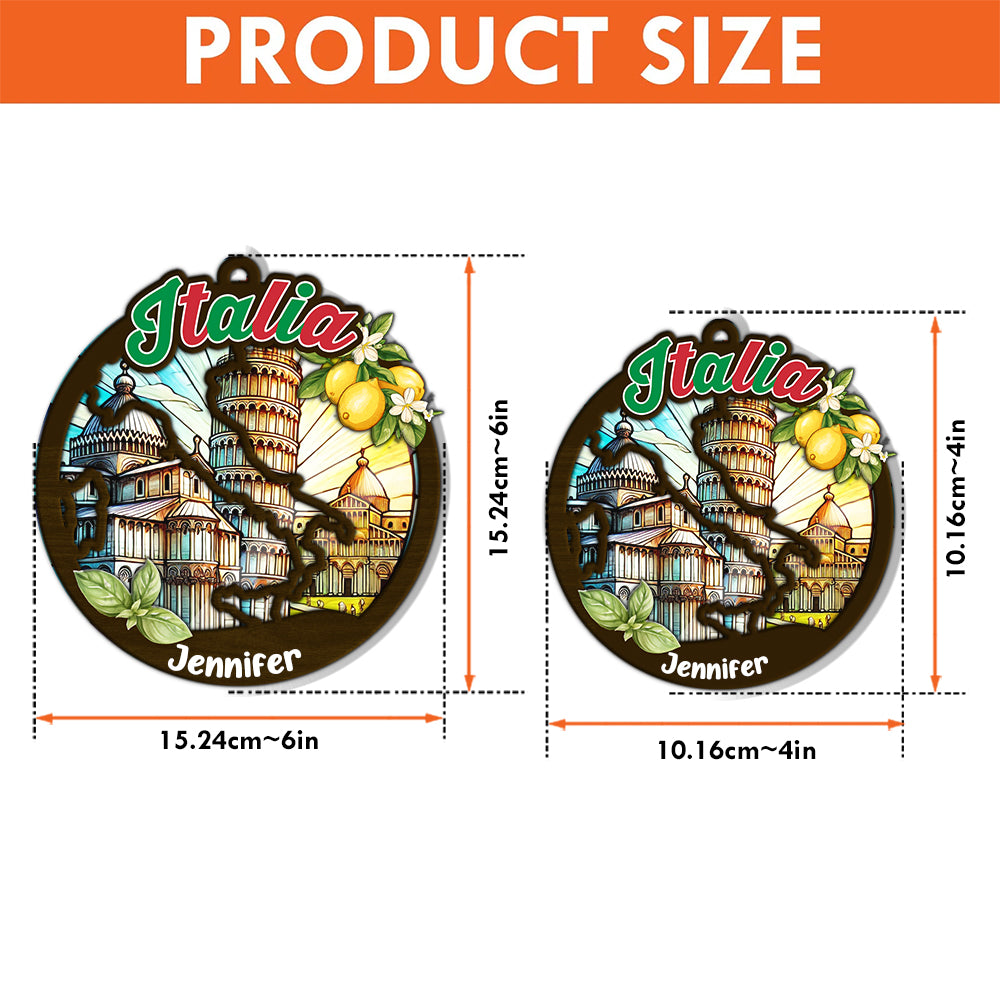 Italia Personalized Window Hanging Suncatcher Ornament