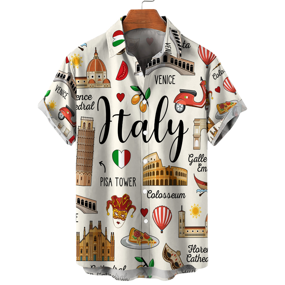 Italy Hawaiian Shirt With Symbols