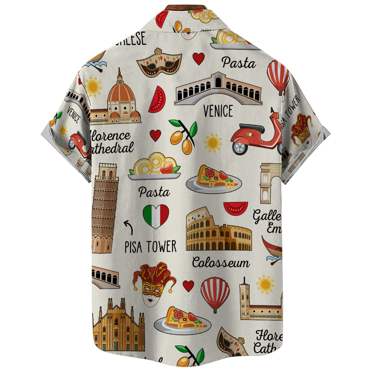 Italy Hawaiian Shirt With Symbols