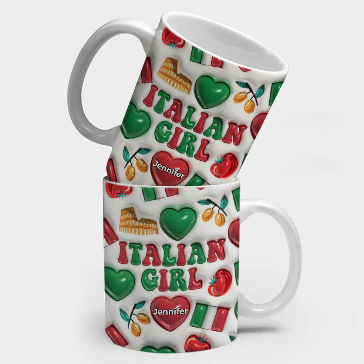 Italy Italian Girl Coffee Mug Cup With Custom Your Name