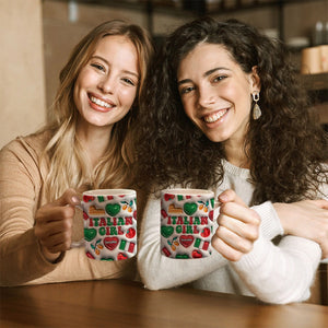 Italy Italian Girl Coffee Mug Cup With Custom Your Name
