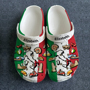 Italy Flag Symbols Personalized Clogs Shoes