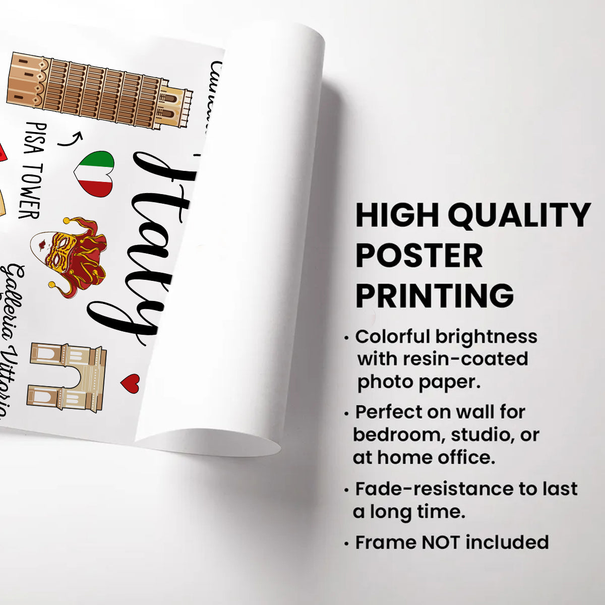 Italy Poster With Symbols