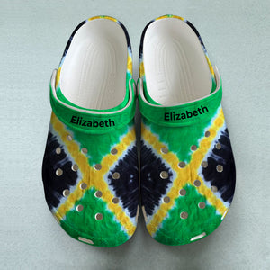 Custom Jamaica Clogs Shoes With Flag Tie Dye