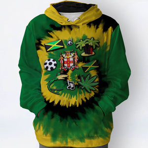 Jamaica Flag Personalized Hoodie With Symbols Tie Dye