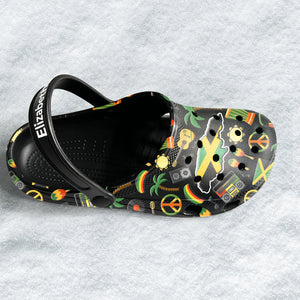 Jamaica Customized Clogs Shoes With Jamaican Flag And Symbols v2