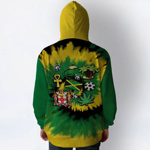 Jamaica Flag Personalized Hoodie With Symbols Tie Dye