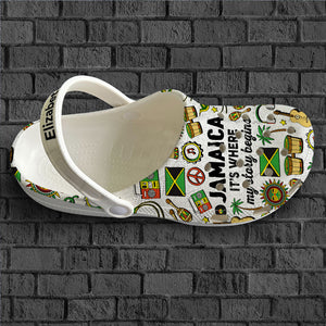 Custom Jamaica Clogs Shoes, Jamaica It's Where My Story Begins