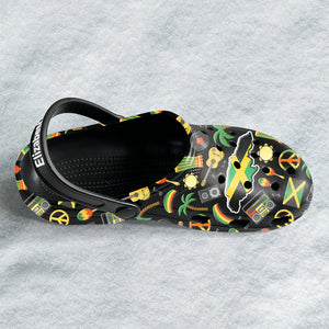 Jamaica Customized Clogs Shoes With Jamaican Flag And Symbols v2