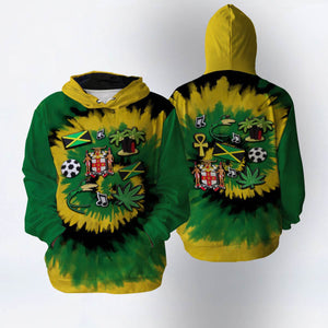 Jamaica Flag Personalized Hoodie With Symbols Tie Dye