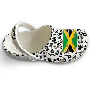 Jamaica Flag Custom Clogs Shoes With Black Symbols