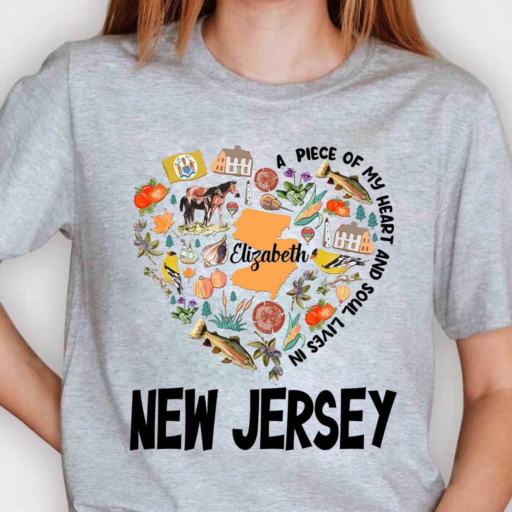 Personalized New Jersey T-shirt, My heart and Soul Lives In New Jersey