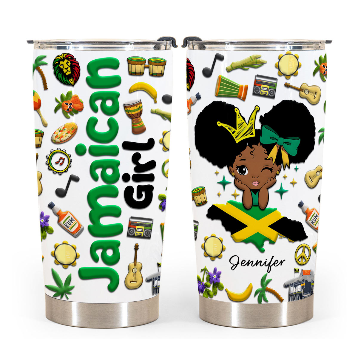 Custom Proud Jamaican Girl Tumbler And Your Name v2