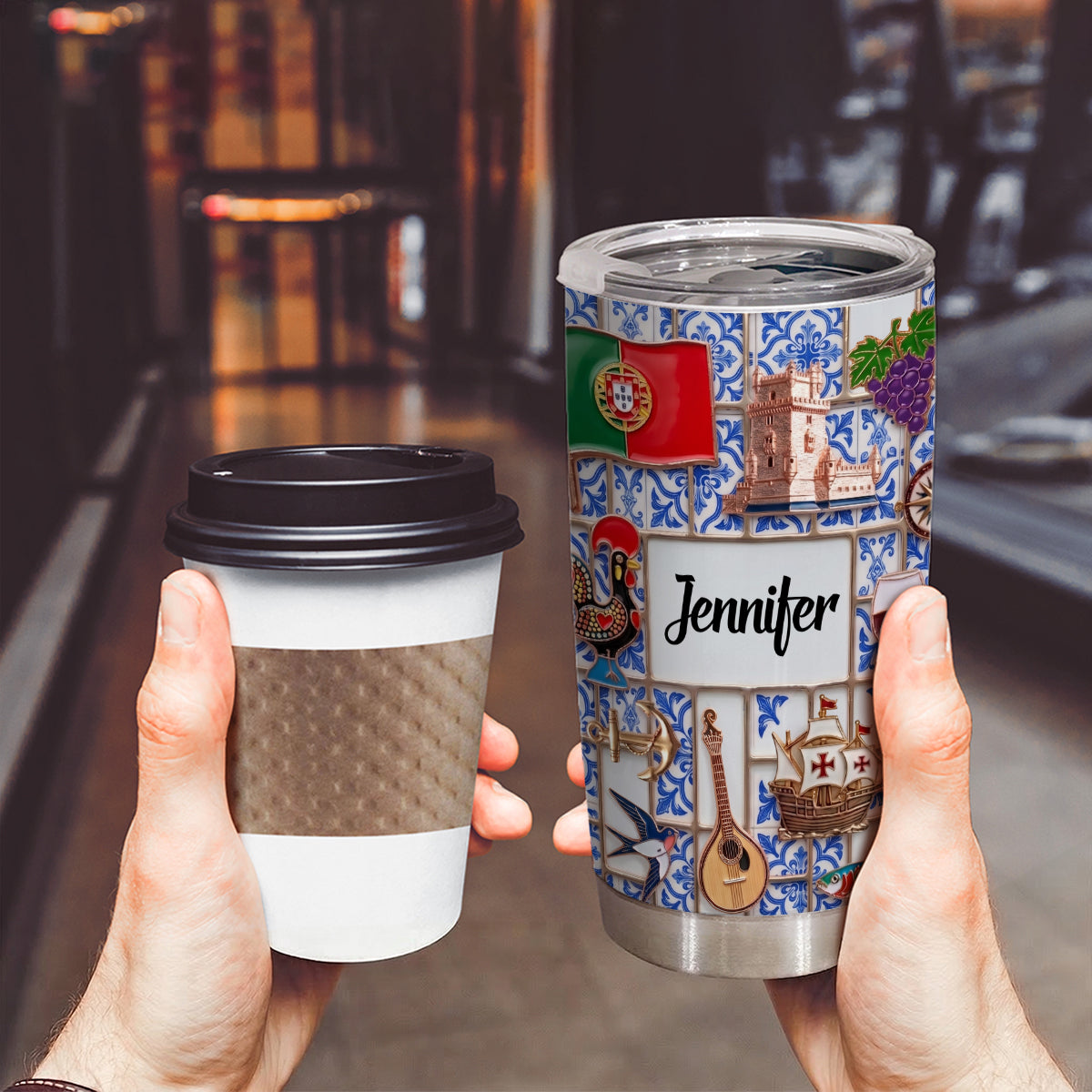 Custom Portugal Tumbler With Beautiful Symbols v2