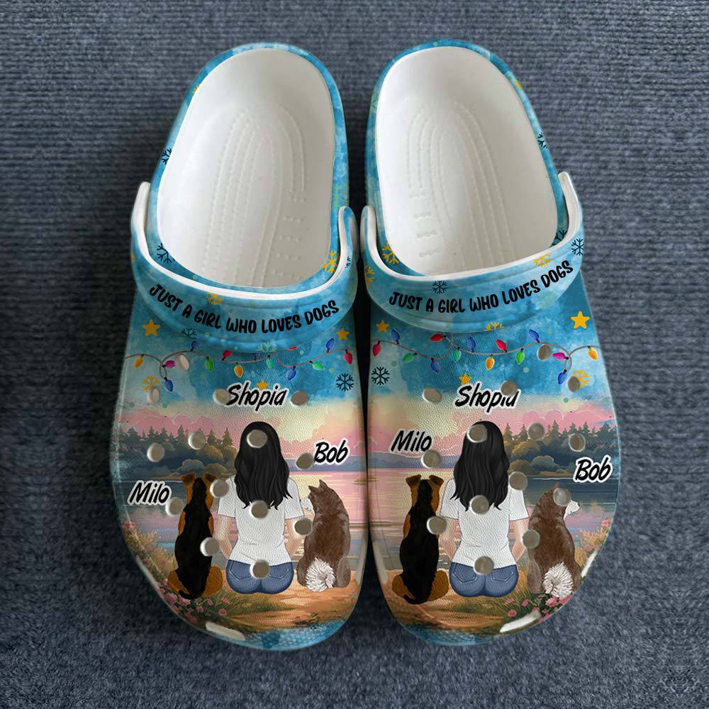 Custom Dog Clogs Shoes For Dog Lovers Just A Girl Who Loves Dog