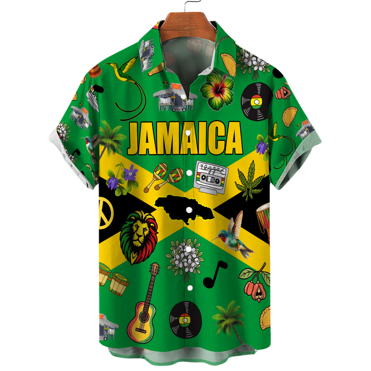 Jamaica Flag, Symbols Hawaiian Shirt For Jamaican
