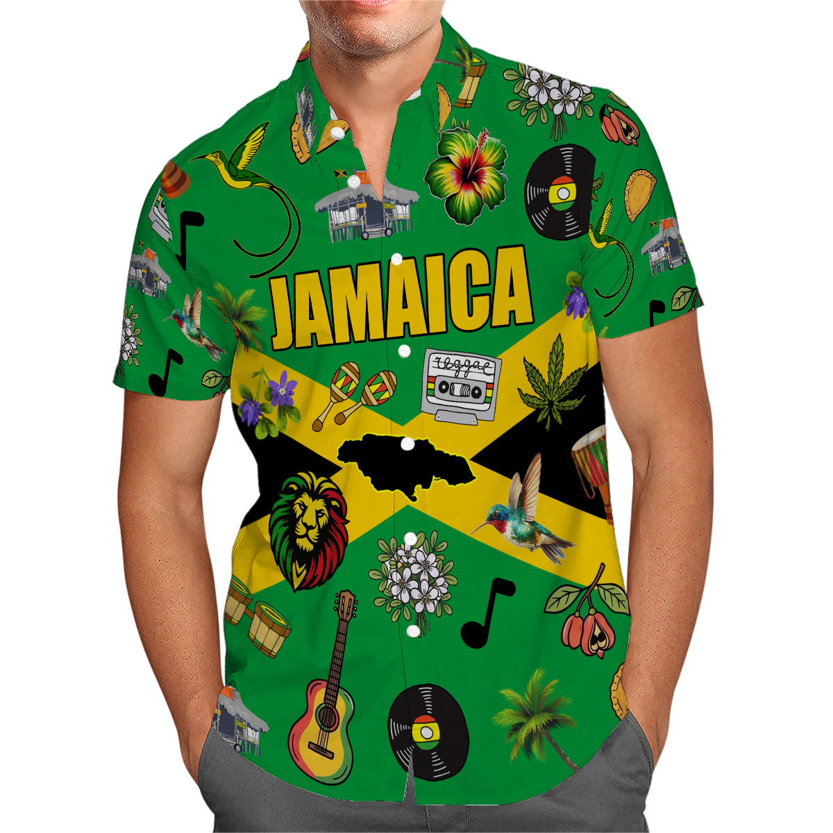 Jamaica Flag, Symbols Hawaiian Shirt For Jamaican