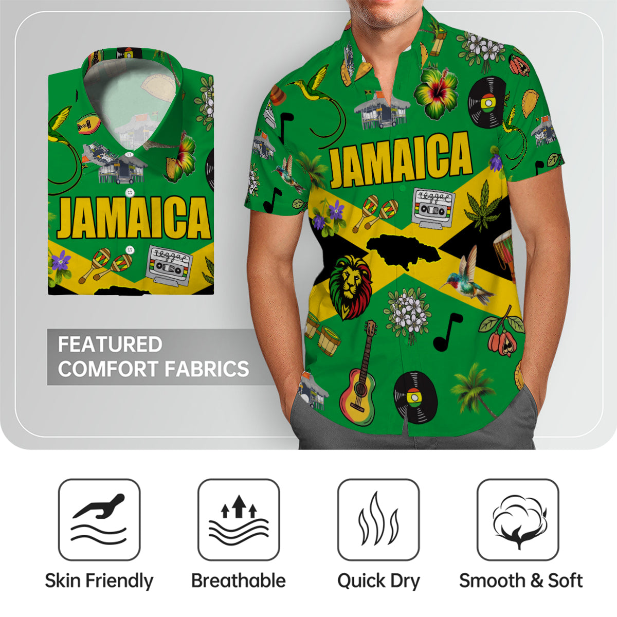 Jamaica Flag, Symbols Hawaiian Shirt For Jamaican