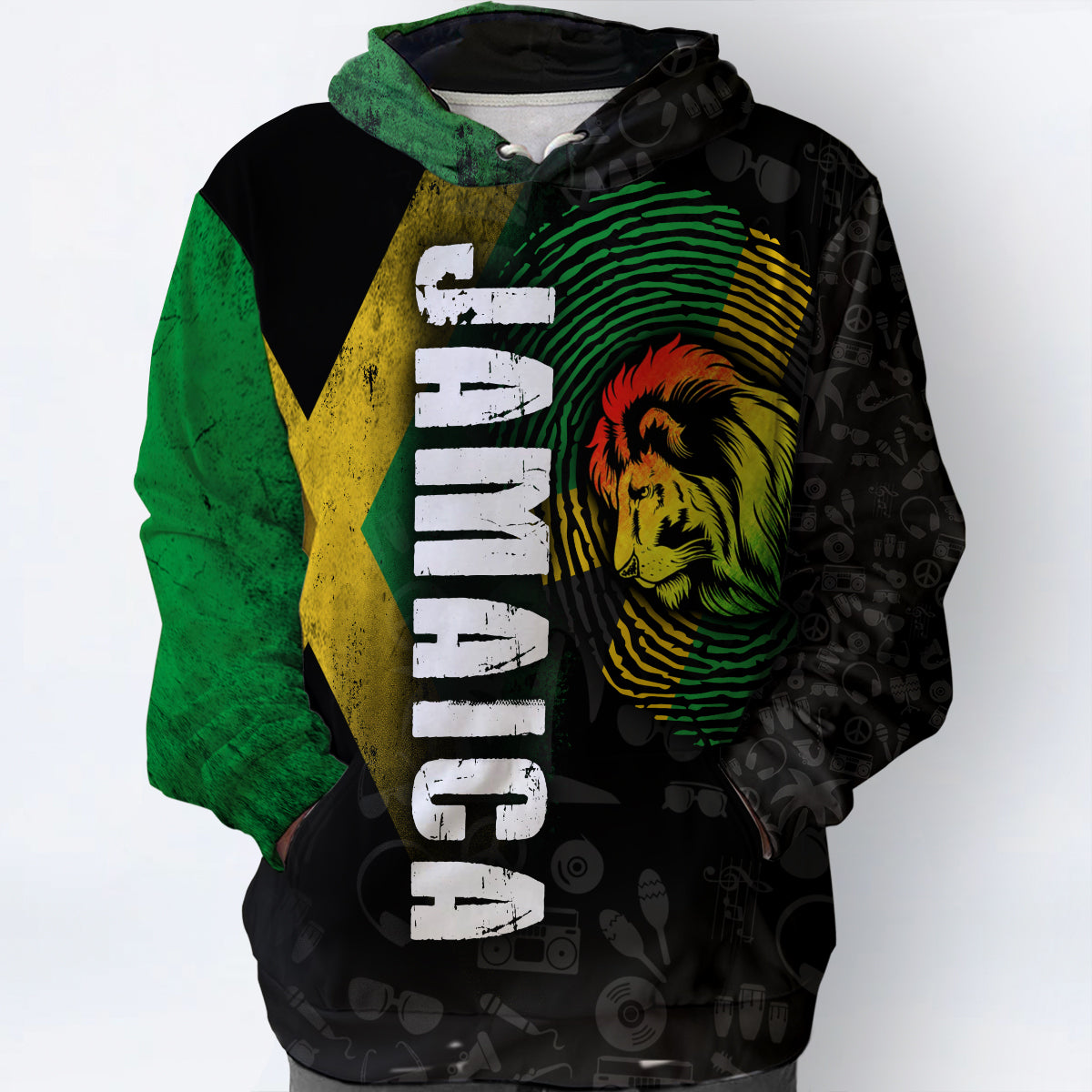 Jamaica Flag Symbols Custom Your Name 3D Hoodie
