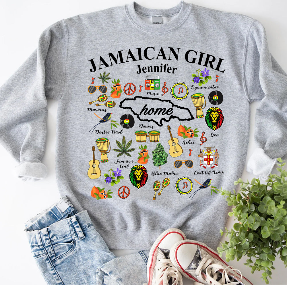 Custom Jamaican Girl Sweatshirt With Your Name