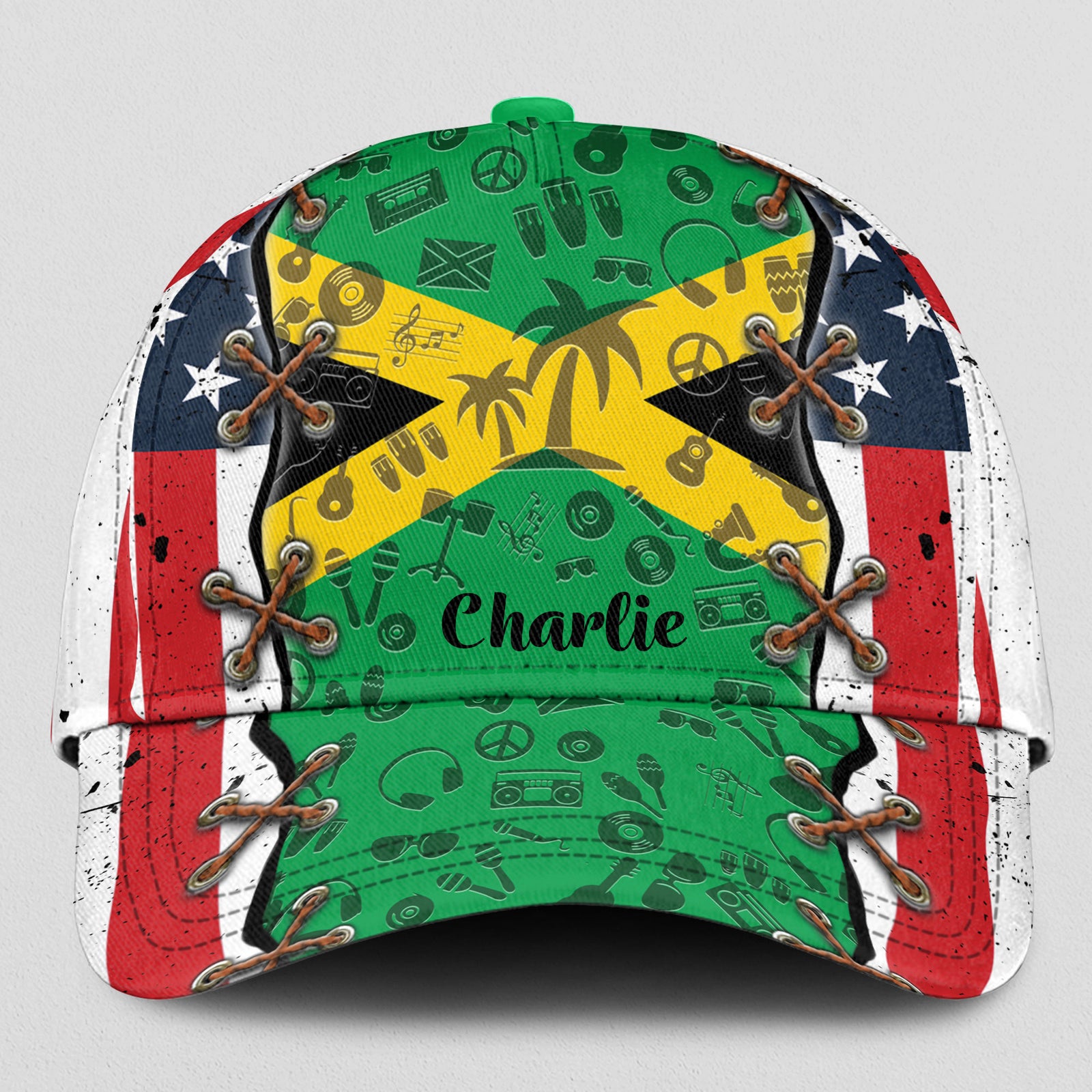 Jamaica Flag  Dual Citizen Personalized Classic Cap