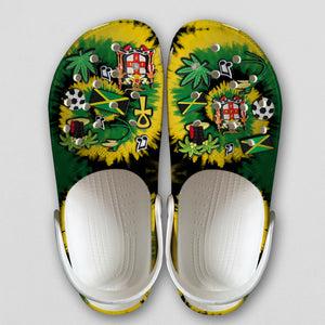 Jamaica Personalized Clogs Shoes With Jamaican Symbols Tie Dye