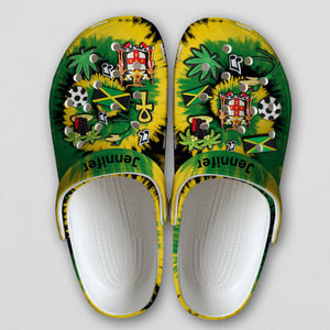 Jamaica Personalized Clogs Shoes With Jamaican Symbols Tie Dye