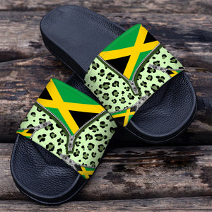 Jamaica Flag Custom Slide Sandals With Pattern