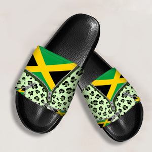 Jamaica Flag Custom Slide Sandals With Pattern