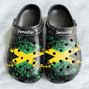 Personalized Jamaica Clogs Shoes With Jamaican Flag Retro Vintage