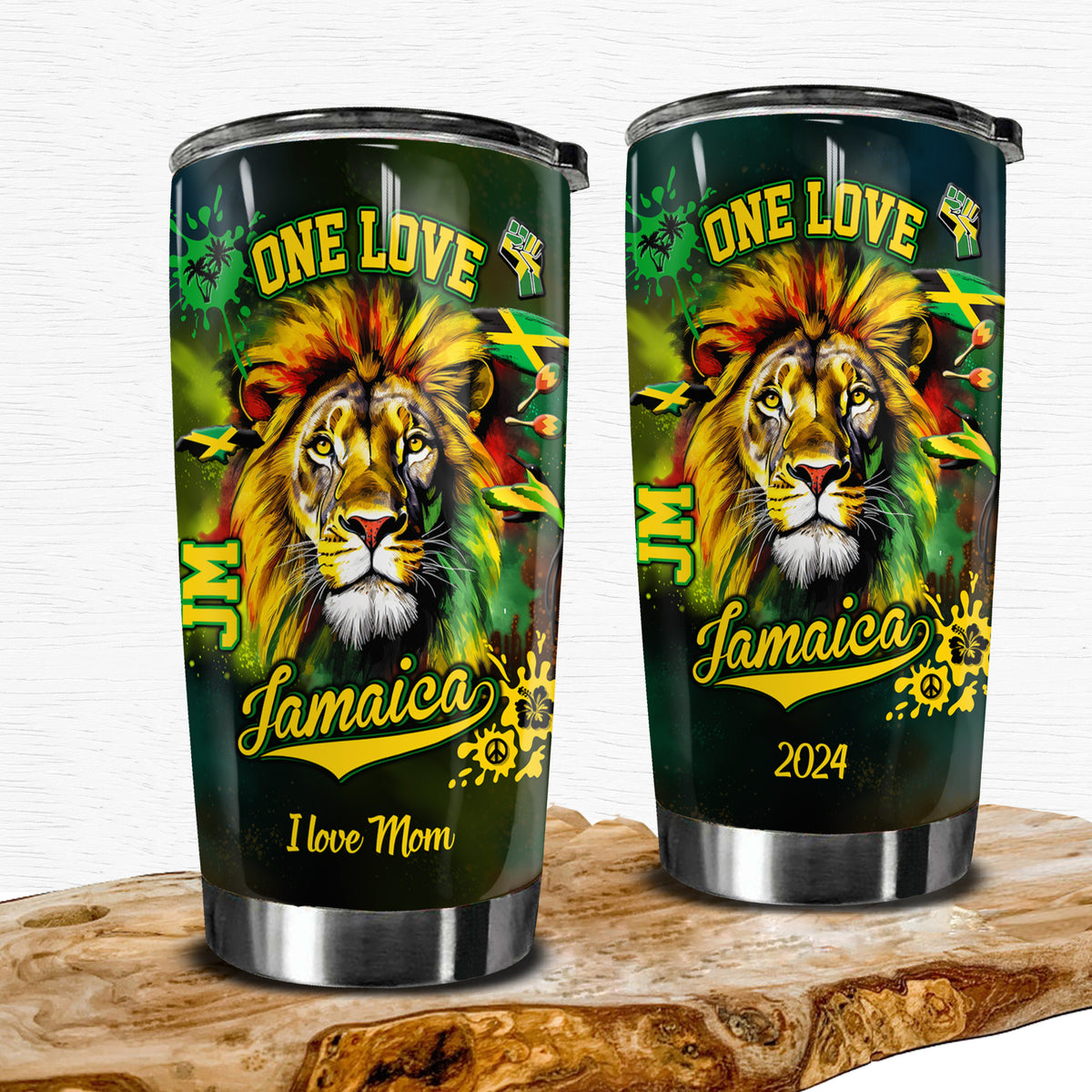 Custom Jamaica One Love Tumbler With Many Symbols