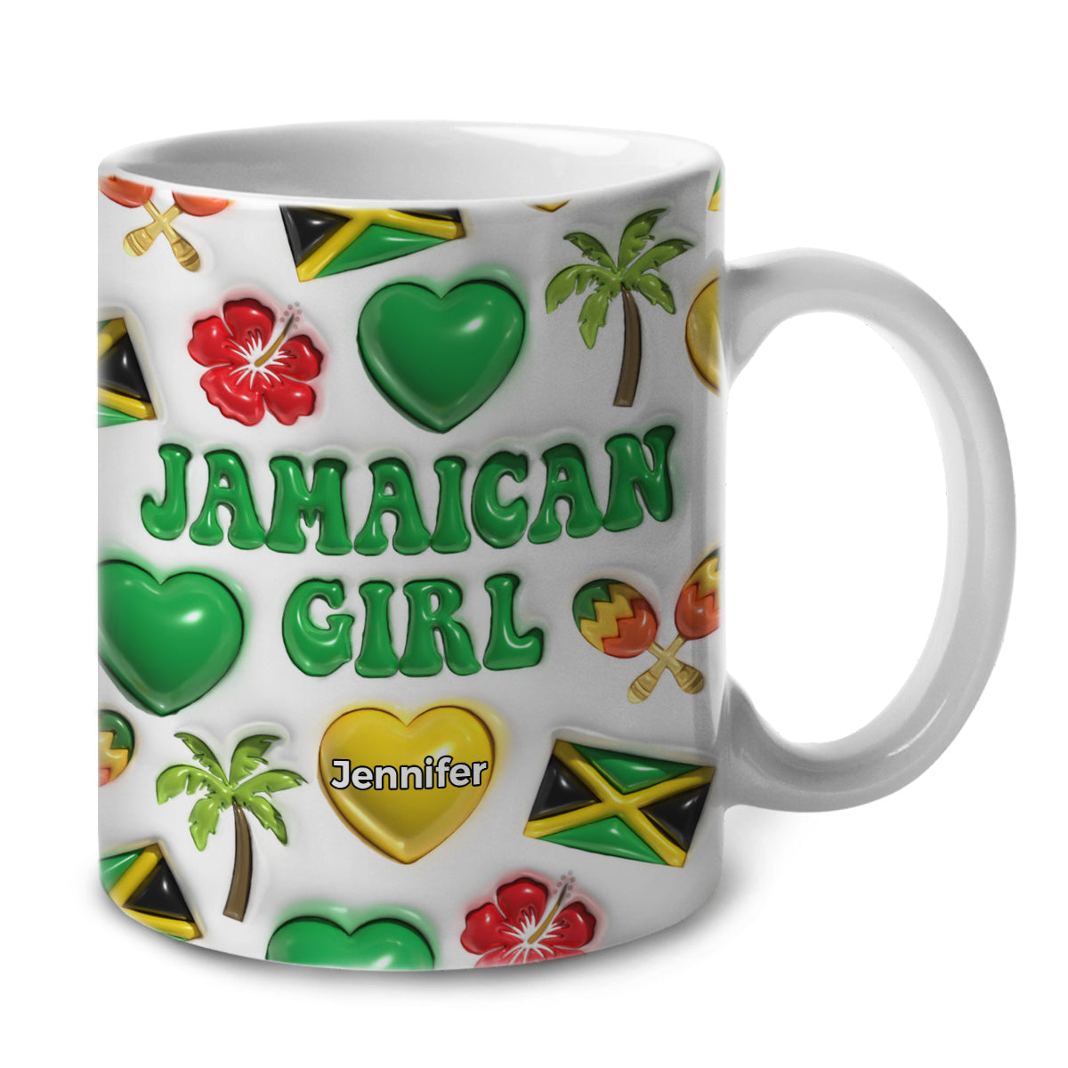 Jamaican Girl Coffee Mug Cup With Custom Your Name