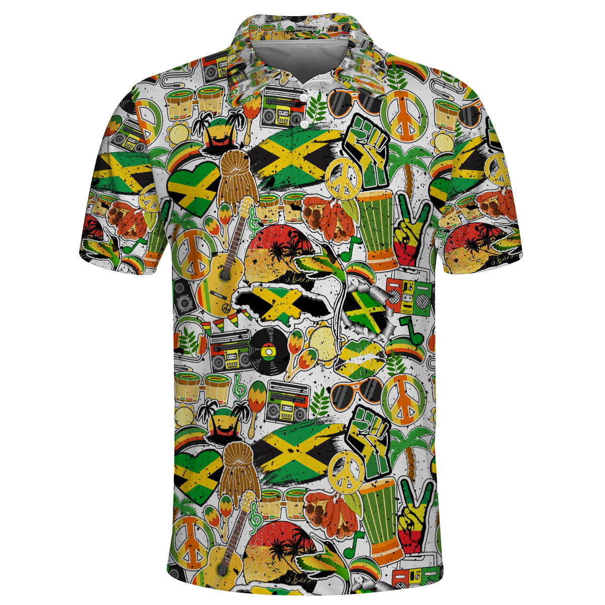 Jamaica Polo Shirt With Full Symbols