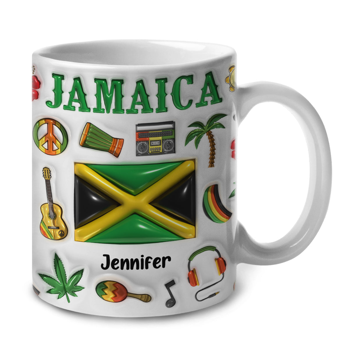 Custom Jamaica Coffee Mug Cup With Your Name v2