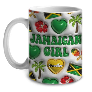 Jamaican Girl Coffee Mug Cup With Custom Your Name